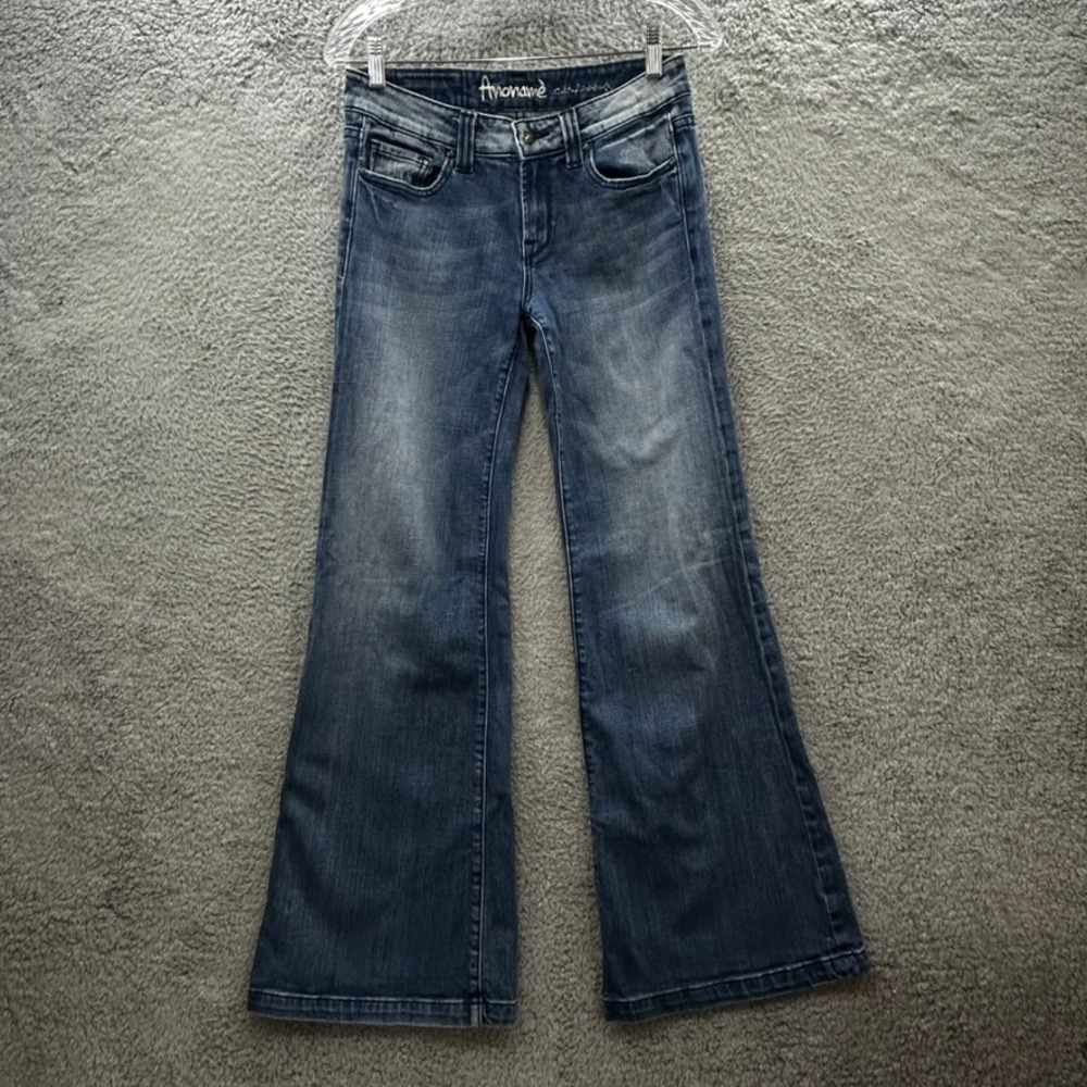 Anoname  Cult of Individuality Size 27 Flare Jeans Medium Wash Denim Wide Leg